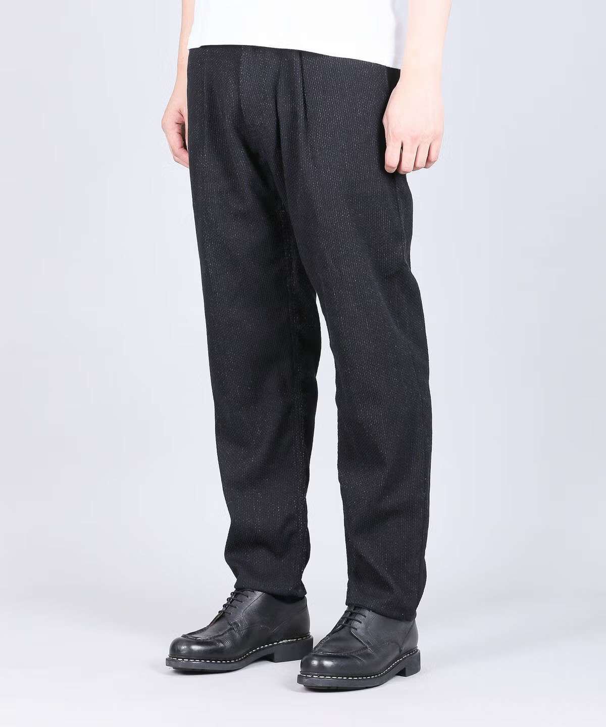 Sashiko Black Wide Tapered 5P Pants