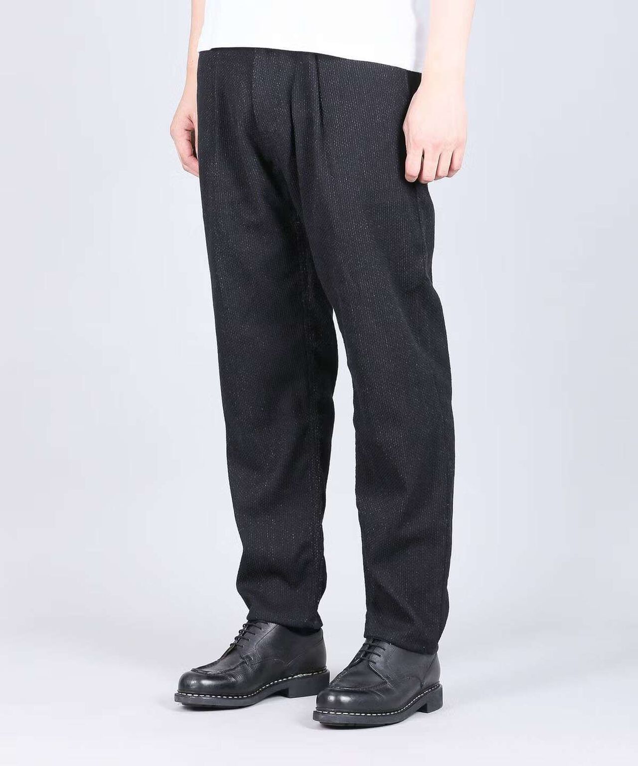 Sashiko Black Wide Tapered 5P Pants,BLACK, large image number 1