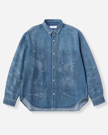 MEN | Light Relax Fit L/S Shirt 9oz Medium Indigo,MEDIUM INDIGO, large image number 4