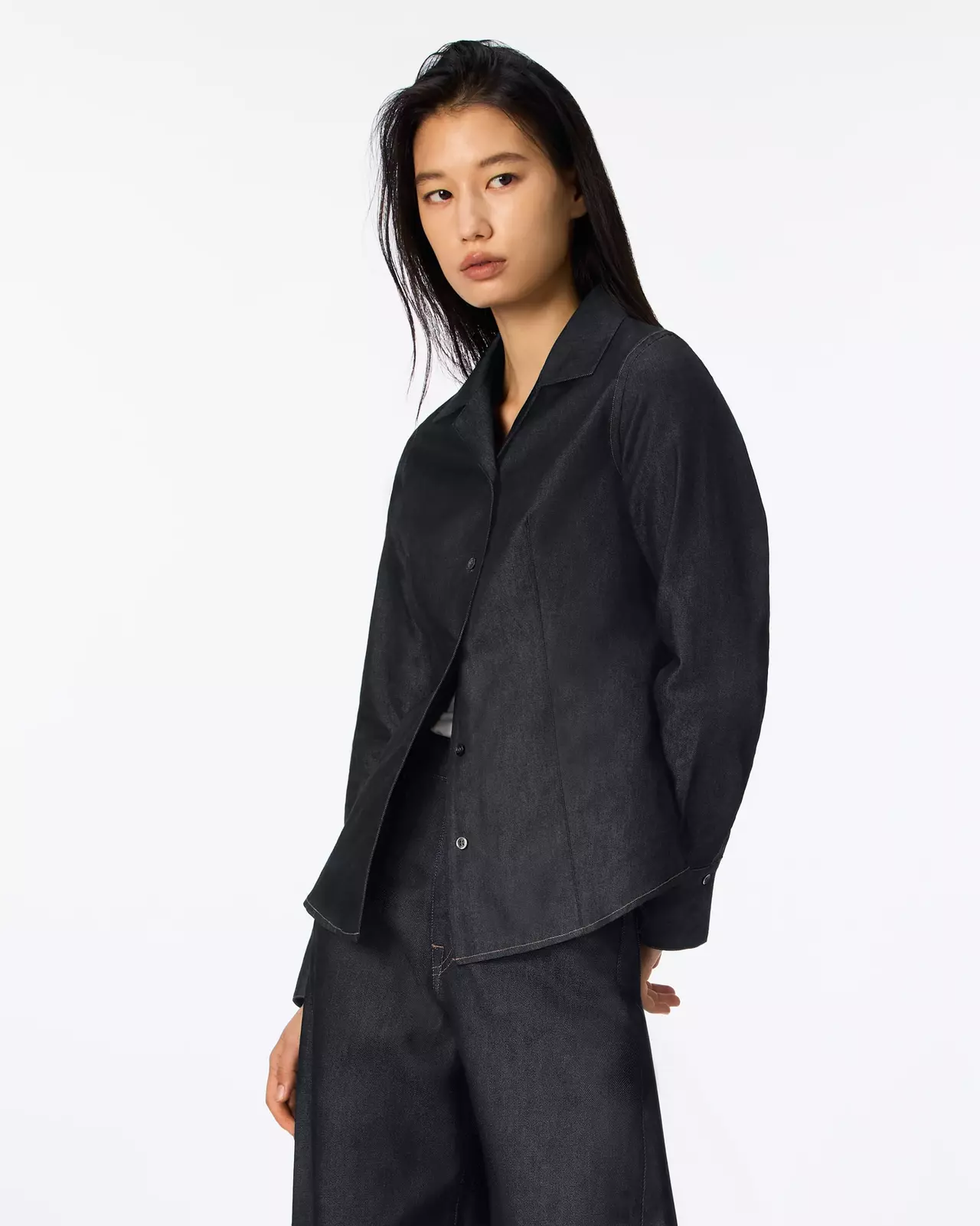 WOMEN | Light Denim Compact Shirt 7oz Rigid,RIGID, large image number 1