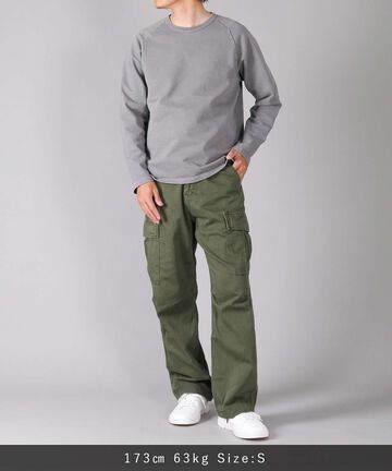 Sulphur Dyed Loose Satin Cargo Pants,OLIVE, large image number 19
