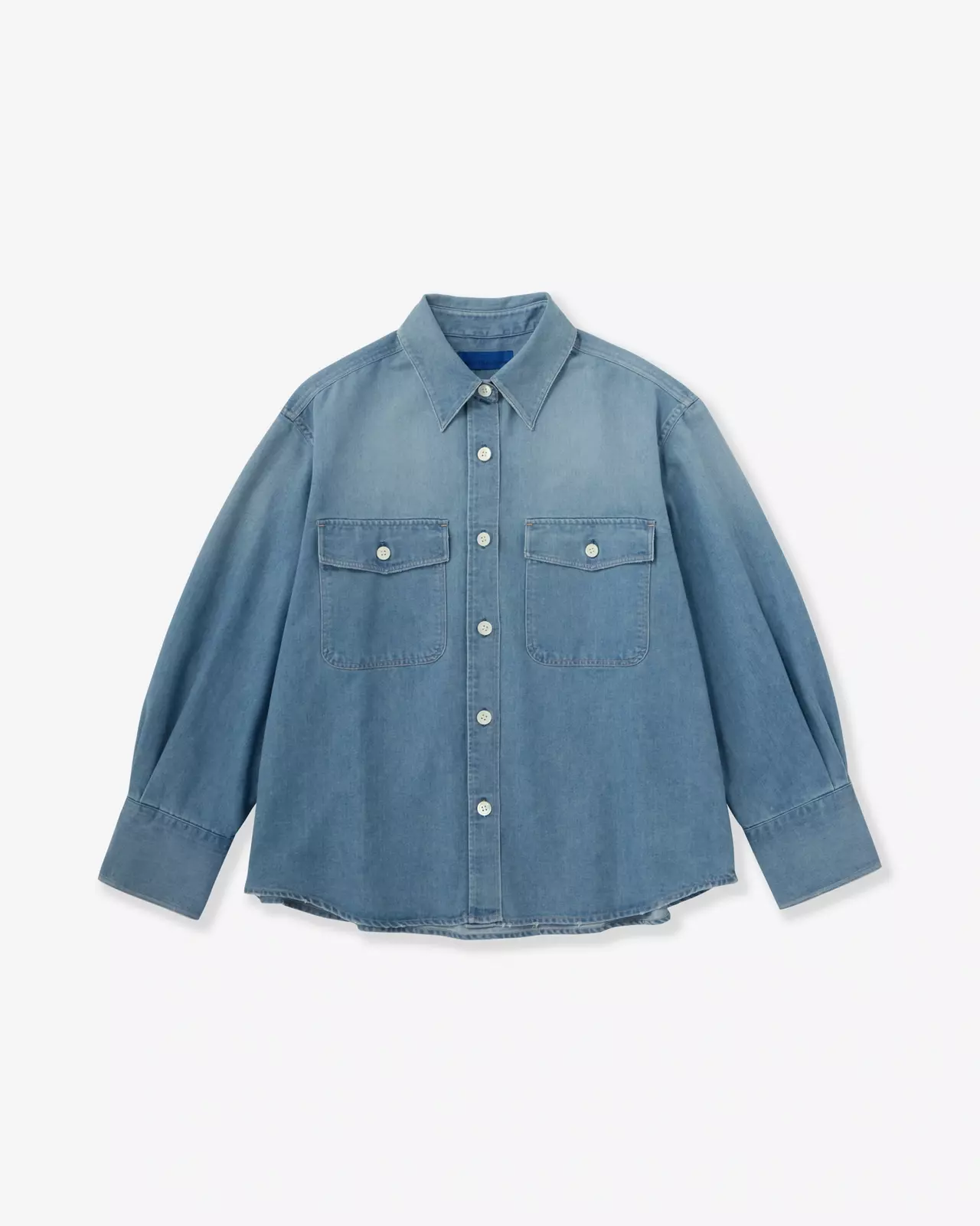 WOMEN | Light Denim Work Shirt 7oz Medium Indigo,MEDIUM INDIGO, large image number 6