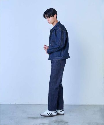 J401 14.8oz US Cotton Classic Straight Selvedge Jeans,INDIGO, large image number 8