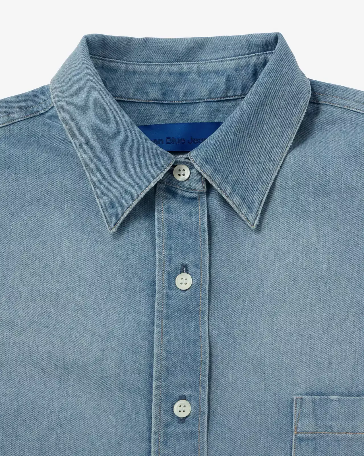 WOMEN | Light Denim Relax Shirt 7oz Medium Indigo,MEDIUM INDIGO, large image number 7