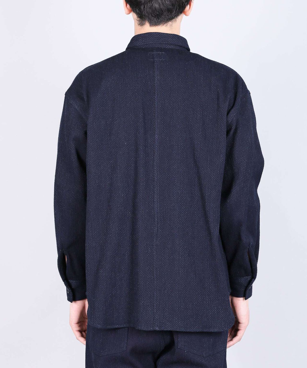 Sashiko Big Shirt Jacket-ID-L,INDIGO, large image number 2