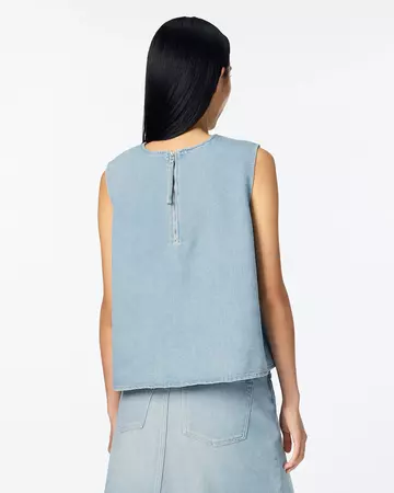 WOMEN | Light Denim NS shirt 9oz Light Indigo,LIGHT INDIGO, large image number 2