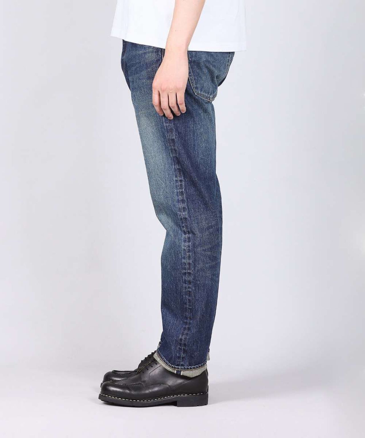 J401(D01) 14.8oz US Cotton Selvedge Jeans (Aging Wash)-DID-34,DARK INDIGO, large image number 2