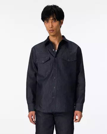 MEN | Light Denim Western Shirt 7oz Rigid,RIGID, large image number 0