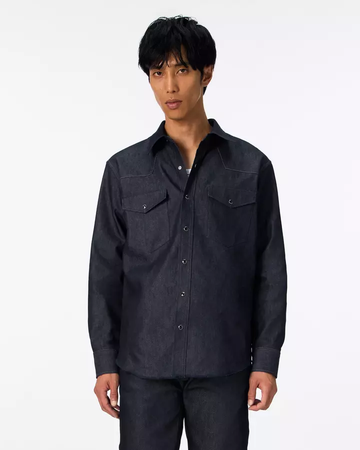 MEN | Light Denim Western Shirt 7oz Rigid,, medium