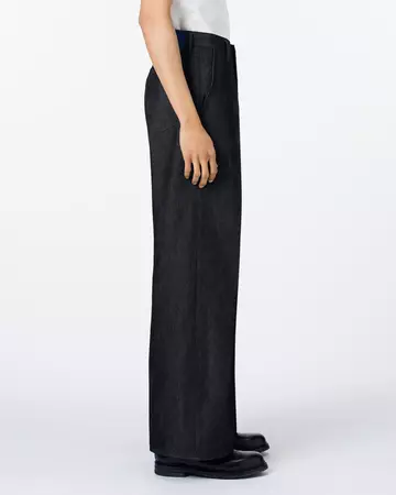 MEN | Light Wide Press Trousers 9oz Black,BLACK, large image number 1