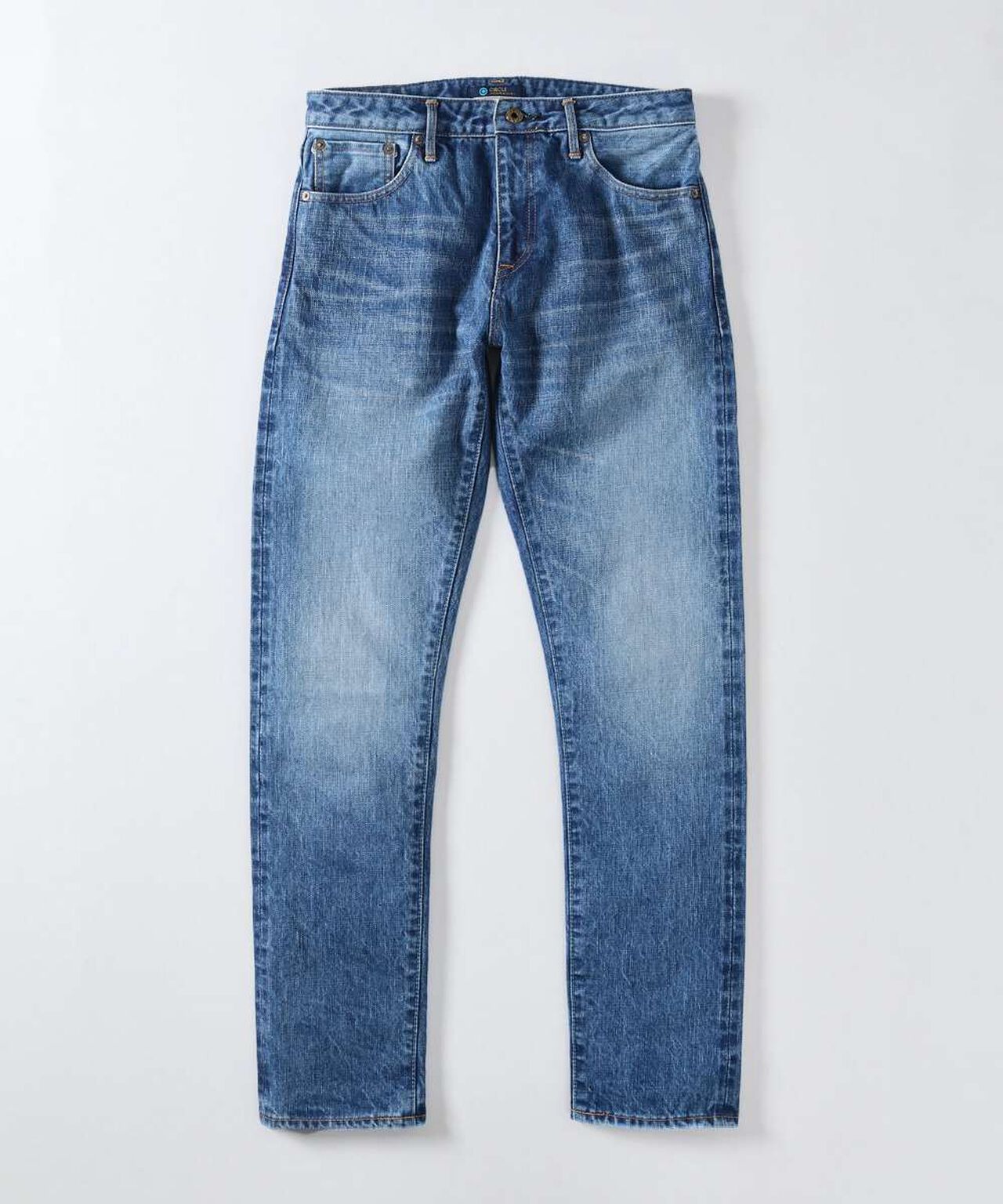 J301_MID CIRCLE Straight 14.8oz American Cotton Vintage Selvedge Jeans (Wash),MEDIUM INDIGO, large image number 5