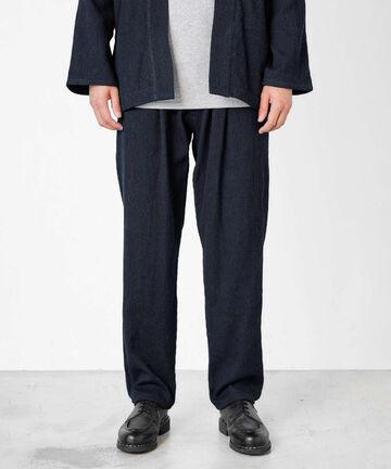 Sashiko Wide Tapered Pants,INDIGO, small image number 0