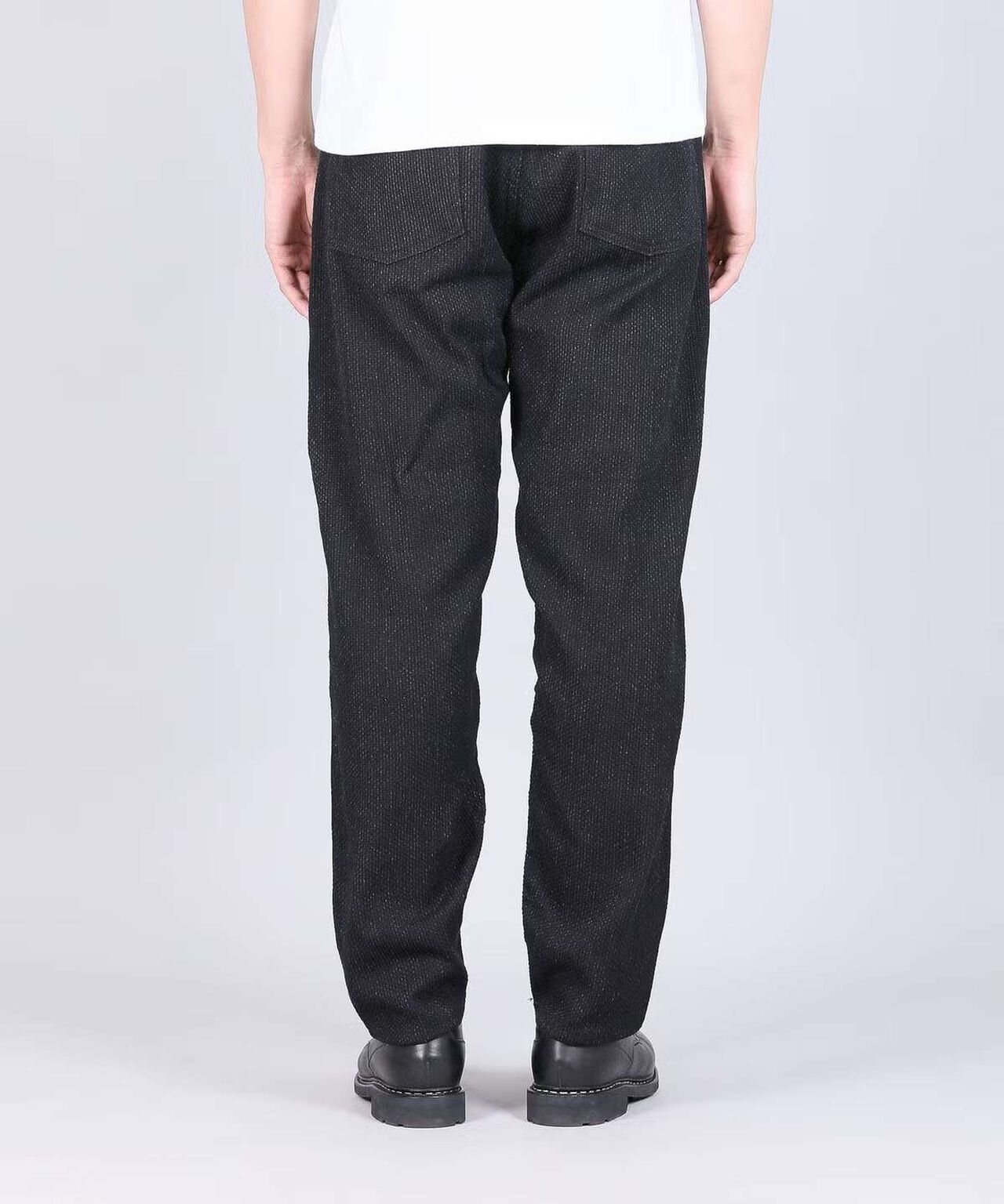 Sashiko Black Wide Tapered 5P Pants,BLACK, large image number 3