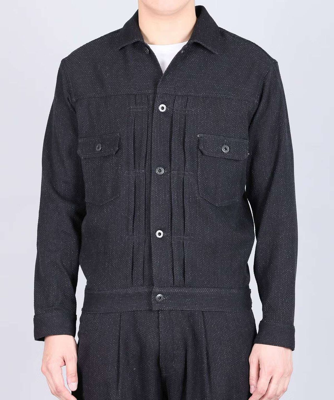 Sashiko Black Type 2 Jacket,BLACK, large image number 0