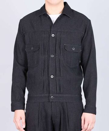 Sashiko Black Type 2 Jacket,BLACK, large image number 0