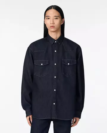 MEN | Light Relax Fit L/S Western Shirt 9oz,INDIGO, large image number 0
