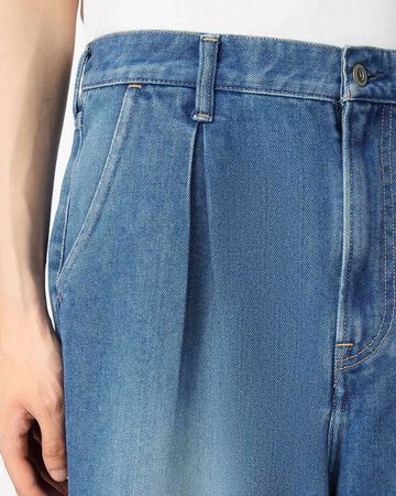 MEN | Light Tuck Shorts 9oz Medium Indigo,MEDIUM INDIGO, large image number 3