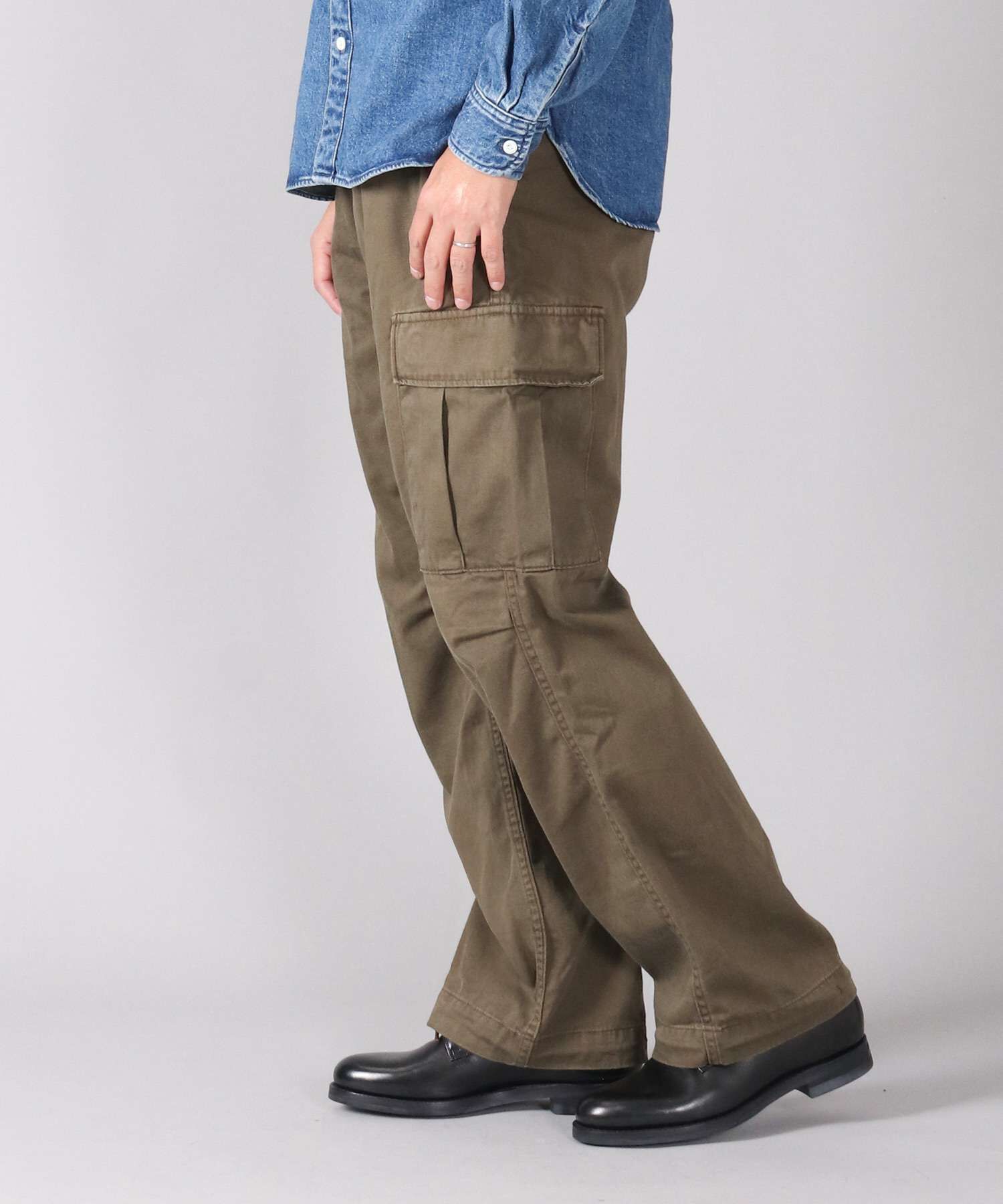 Sulphur Dyed Loose Satin Cargo Pants
