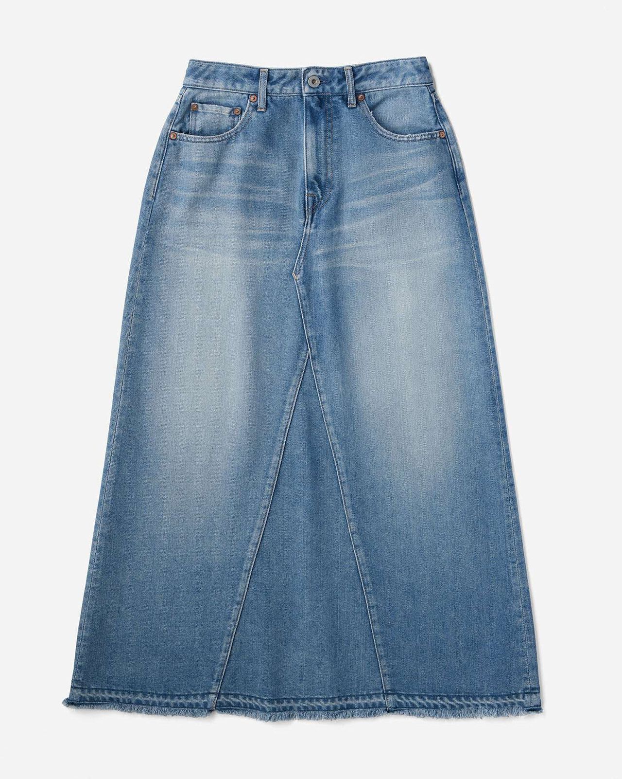 WOMEN | Light Denim Skirt 9oz Medium Indigo,MEDIUM INDIGO, large image number 4