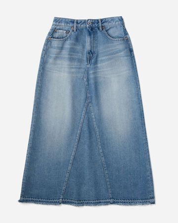 WOMEN | Light Denim Skirt 9oz Medium Indigo,MEDIUM INDIGO, large image number 4