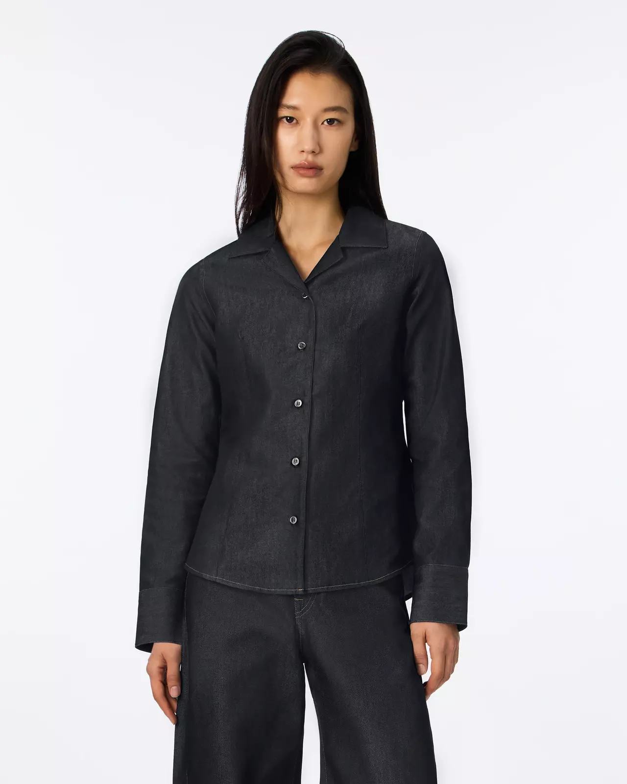 WOMEN | Light Denim Compact Shirt 7oz Rigid,RIGID, large image number 4