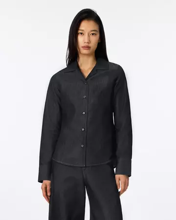 WOMEN | Light Denim Compact Shirt 7oz Rigid,RIGID, large image number 4