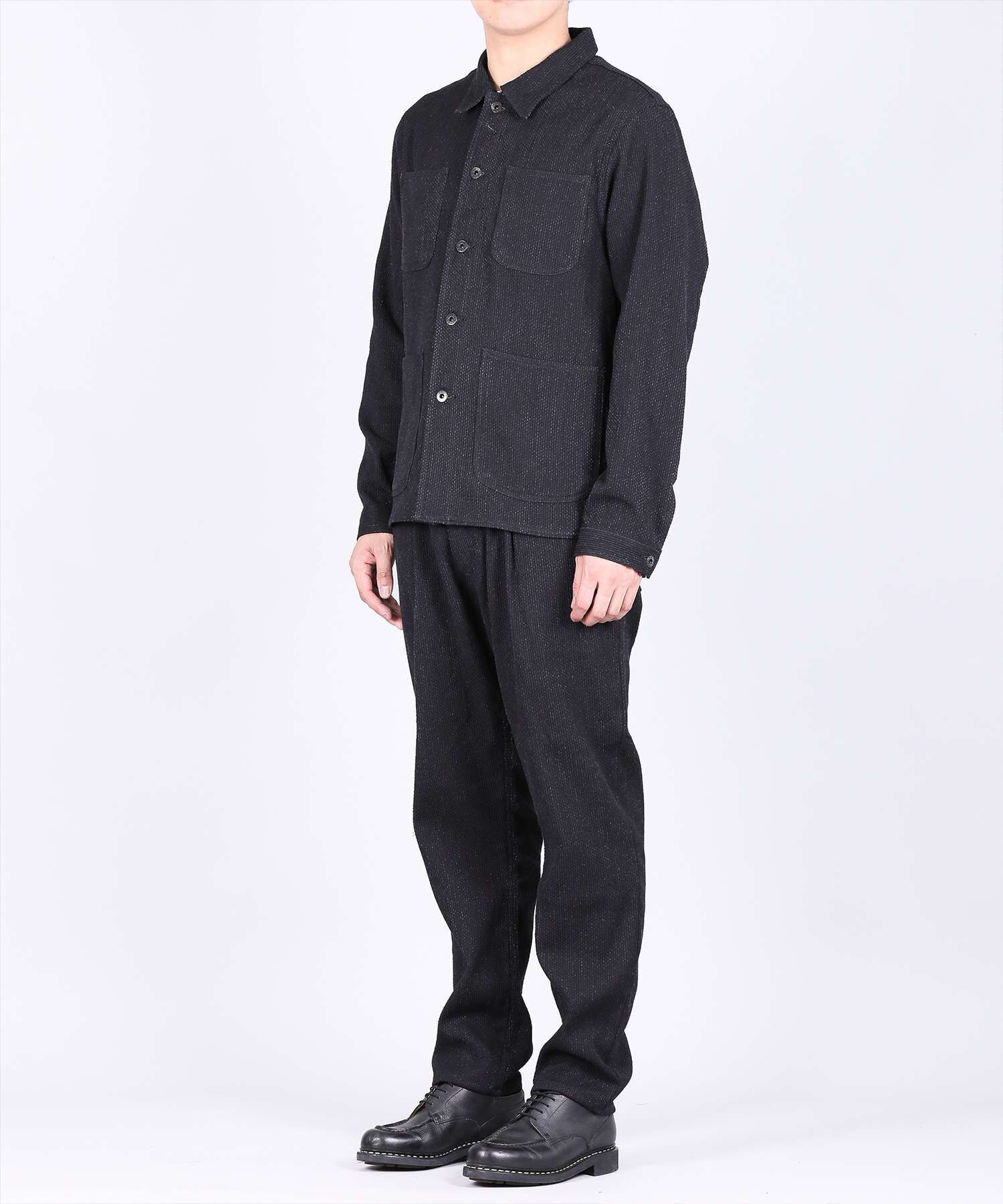 Sashiko Black Cover All Jacket - 11oz Black Sashiko