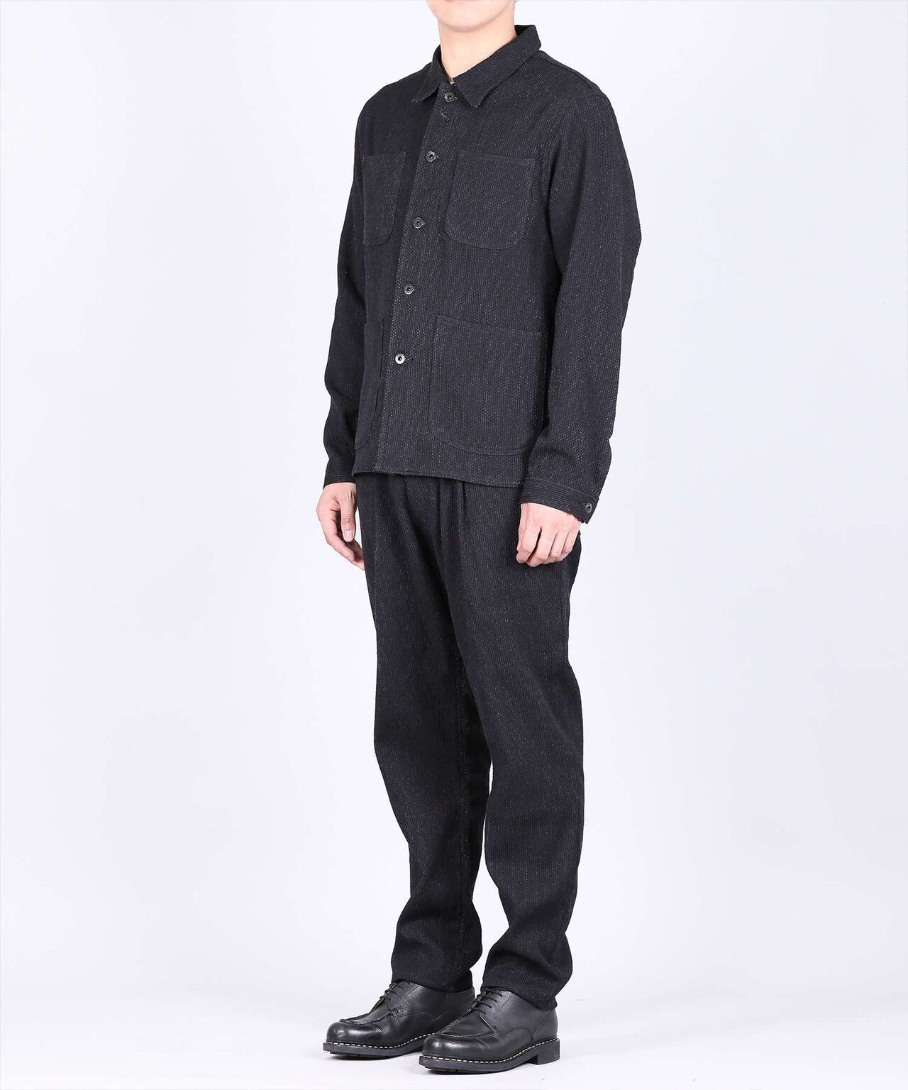 Sashiko Black Cover All Jacket - 11oz Black Sashiko-BLK-M,BLACK, large image number 4