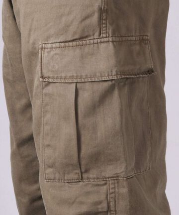 Sulphur Dyed Loose Satin Cargo Pants,OLIVE, large image number 4