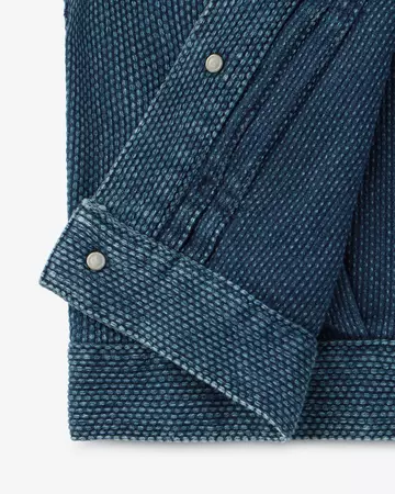 WOMEN | Sashiko Jacket,DARK INDIGO, large image number 8