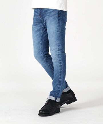 J201_MID CIRCLE Tapered 14.8oz American Cotton Vintage Selvedge Jeans (Wash),MEDIUM INDIGO, large image number 2