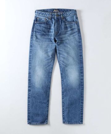 J401_MID CIRCLE Classic Straight 14.8oz American Cotton Vintage Selvedge Jeans (Wash),MEDIUM INDIGO, large image number 5