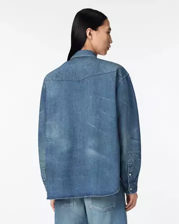 MEN | Light Relax Fit L/S Western Shirt 9oz Medium Indigo,MEDIUM INDIGO, large image number 2