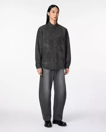 MEN | Light Relax Fit L/S Shirt 9oz Washed Black,WASHED BLACK, large image number 3