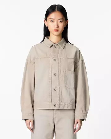 WOMEN | Denim Jacket 13.5oz Beige,BEIGE, large image number 0