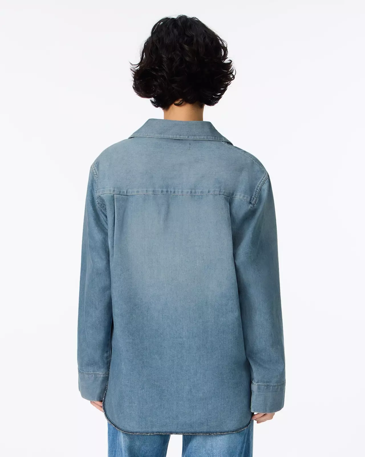 WOMEN | Light Denim Skipper Shirt 7oz Medium Indigo,MEDIUM INDIGO, large image number 2