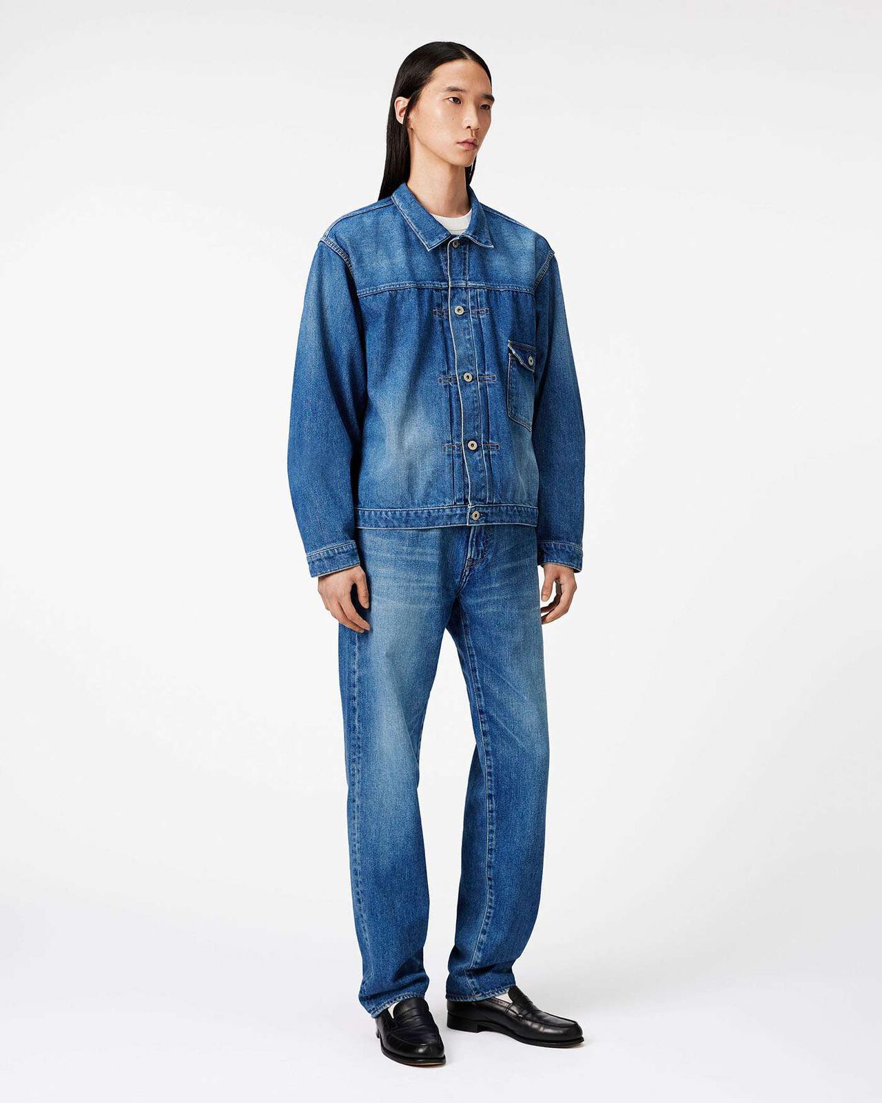 Smooth Type 1 Denim Jkt 9oz Medium Indigo,MEDIUM INDIGO, large image number 3