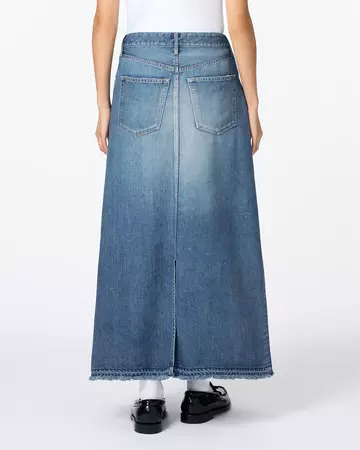 WOMEN | Light Denim Skirt 9oz Medium Indigo,MEDIUM INDIGO, large image number 2