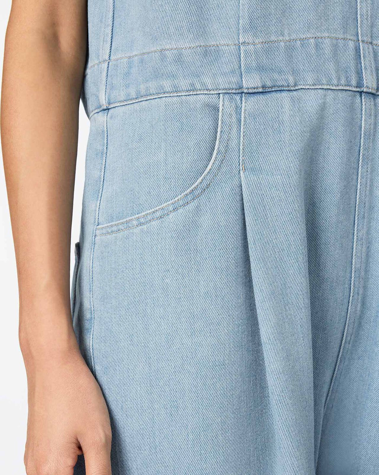 WOMEN | Light Denim Overalls 9oz Light Indigo,LIGHT INDIGO, large image number 3