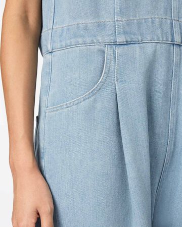 WOMEN | Light Denim Overalls 9oz Light Indigo,LIGHT INDIGO, large image number 3