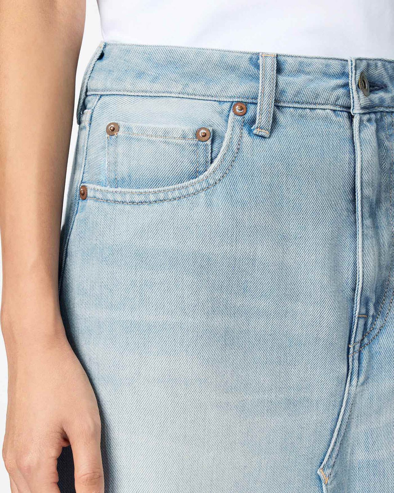 WOMEN | Light Denim Skirt 9oz Light Indigo,LIGHT INDIGO, large image number 3