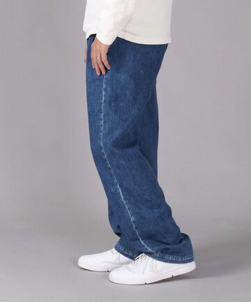 11oz Denim Smooth Double Pleats Pants,MEDIUM INDIGO, large image number 1