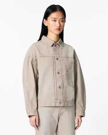 WOMEN | Denim Jacket 13.5oz Beige,BEIGE, large image number 1