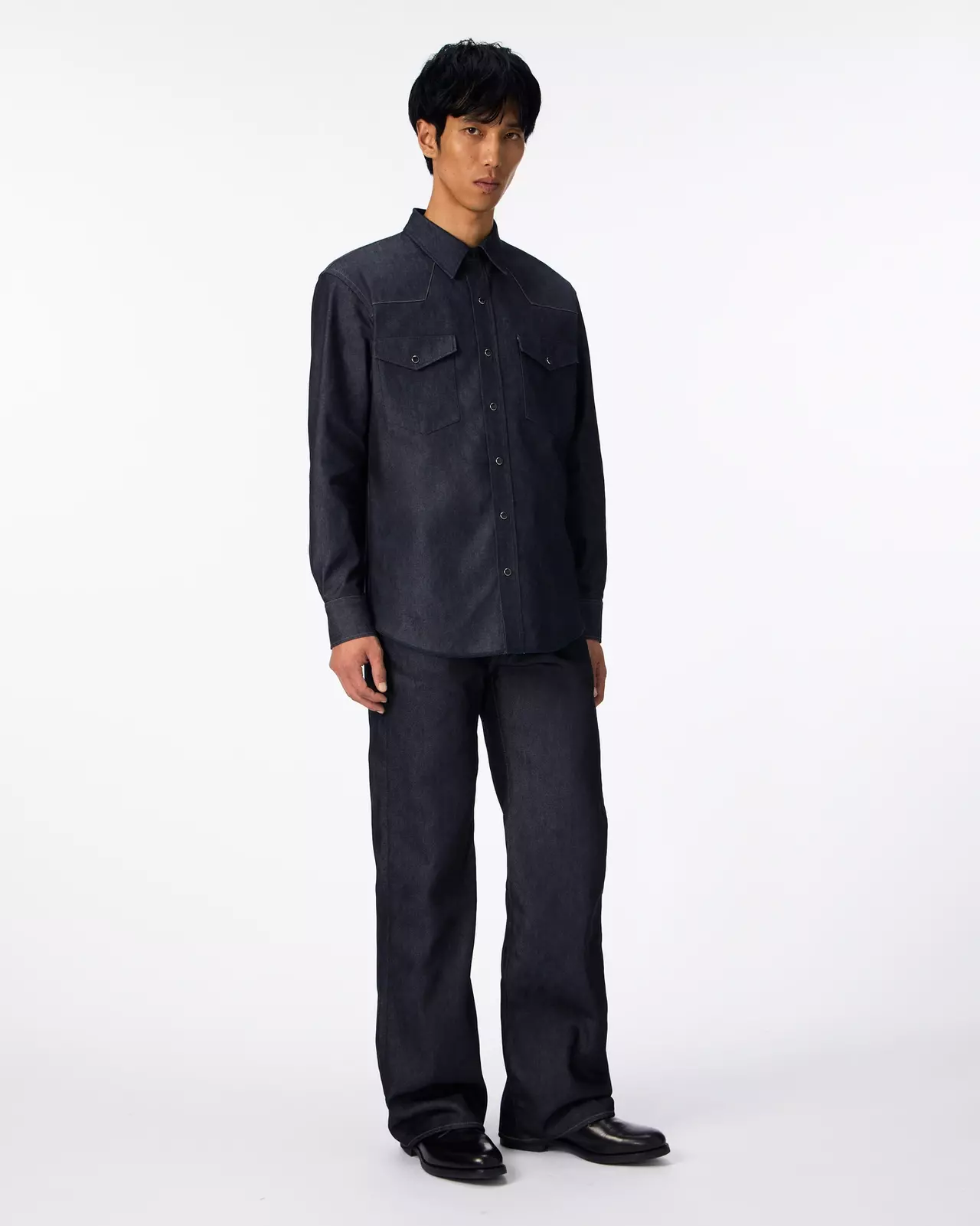 MEN | Light Denim Western Shirt 7oz Rigid,RIGID, large image number 4