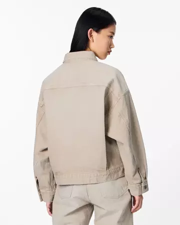 WOMEN | Denim Jacket 13.5oz Beige,BEIGE, large image number 2