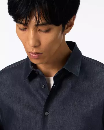 MEN | Light Denim Regular Shirt 7oz Rigid,RIGID, large image number 3