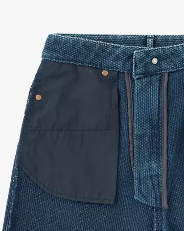 WOMEN | Sashiko Loose Pants Dark Indigo,DARK INDIGO, large image number 7