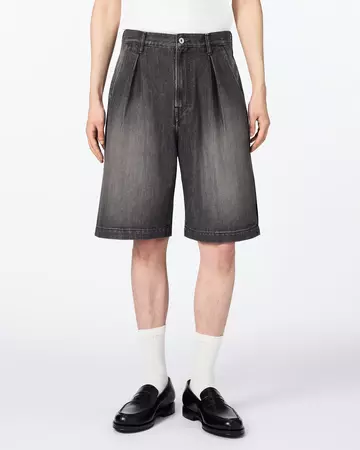MEN | Light Tuck Shorts 9oz Washed Black,WASHED BLACK, large image number 0