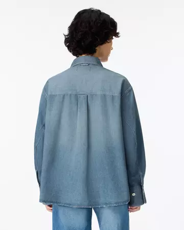 WOMEN | Light Denim Work Shirt 7oz Medium Indigo,MEDIUM INDIGO, large image number 2