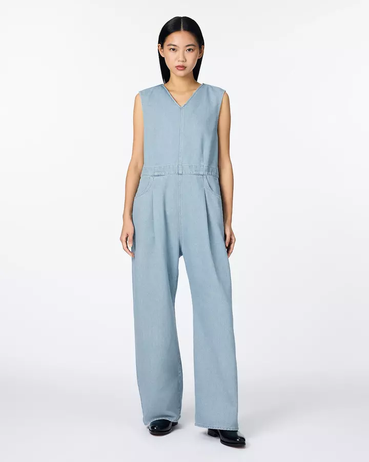 WOMEN | Light Denim Overalls 9oz Light Indigo,, medium